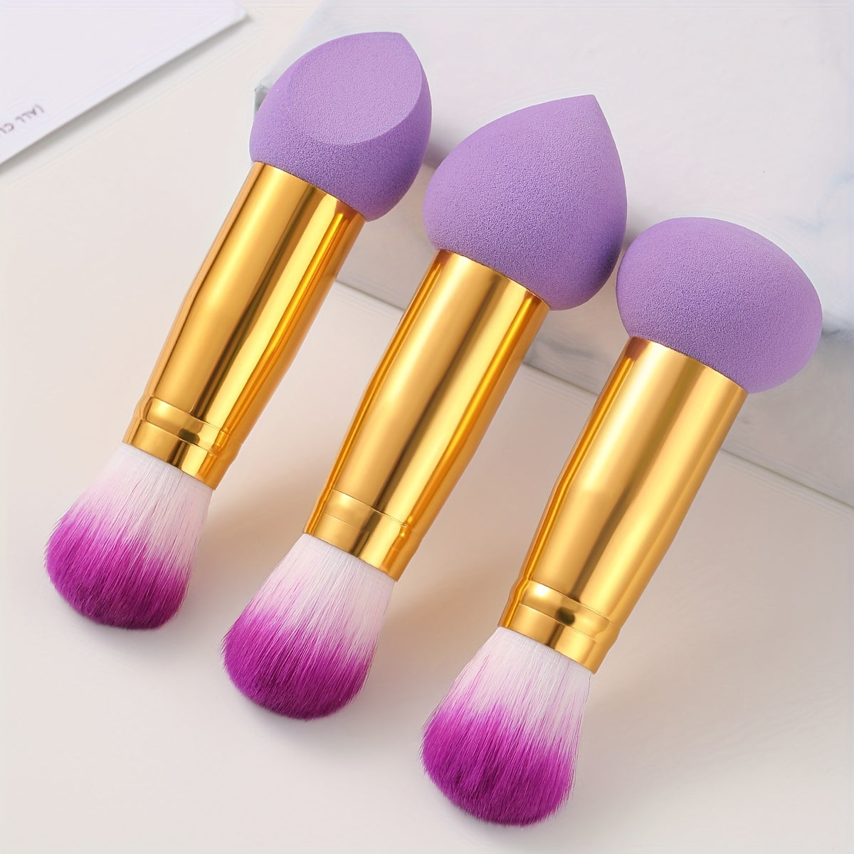 Violet Luxe Dual-Head Foundation & Blending Brush Set