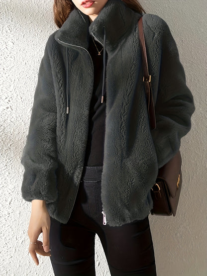 Elysian Grove Drawstring Teddy Coat