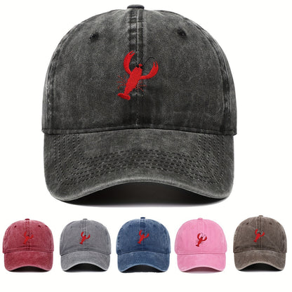 Aqua Maris Embroidered Lobster Baseball Cap